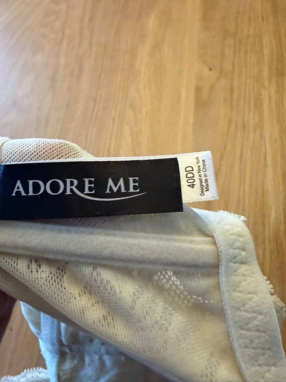 Adore Me Bra 40DD Ivory Lace Trim Front Closure Underwire Plus Size Lingerie